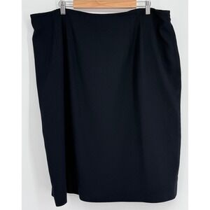 Evan-Picone Womens Black 100% Worsted Wool Pencil Skirt Made in USA‎ Sz 22